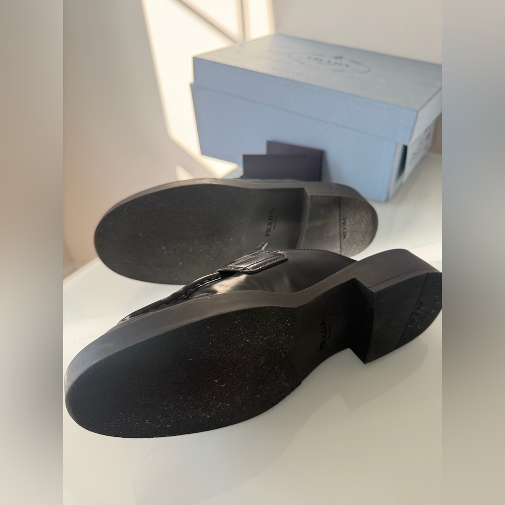 Prada calzature donna spazzolato black slide in loafers - Picture 7 of 7